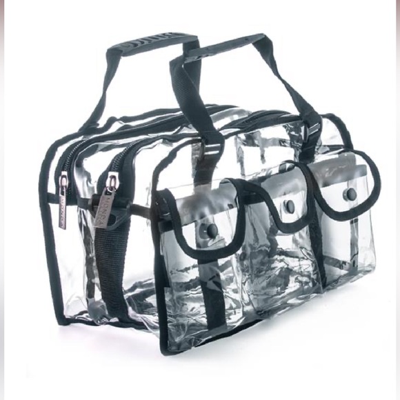 2 BRAND NEW WITH TAGS MONDA STUDIO PRO MAKEUP ARTIST SET ACTOR BAGS PINK & CLEAR - Picture 4 of 6